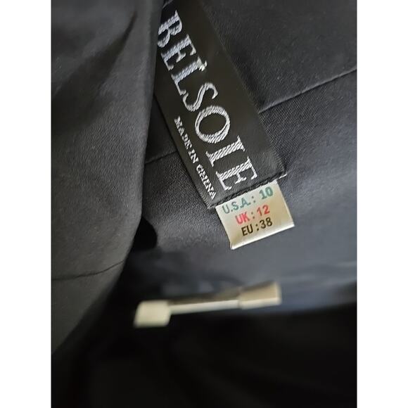 Belsoie Black Surplice V-Neck Sleeveless Evening Cocktail Dress Womans Size 10 - Picture 6 of 7